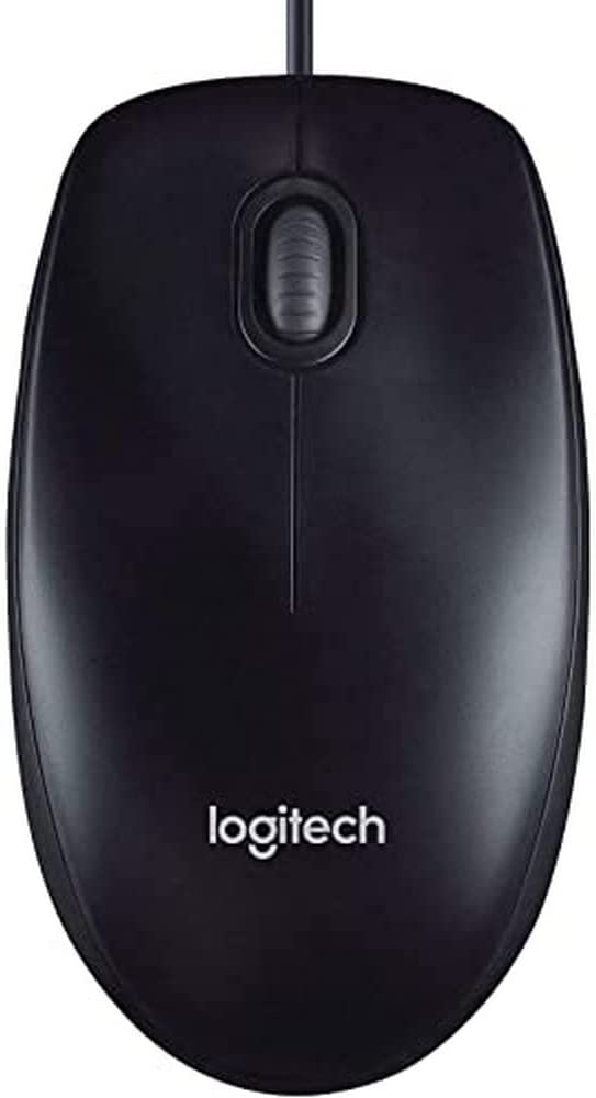 Logitech Wired Mouse M Black Usb Techno Track